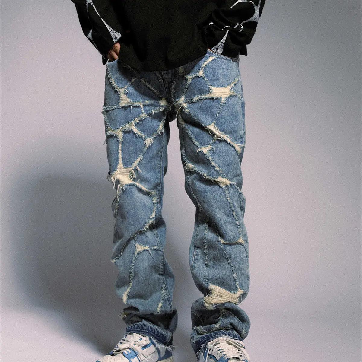 High Street Spider Web Jeans - MRC STORE