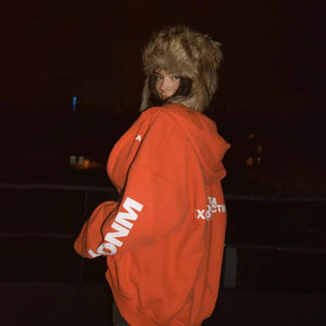 Trendy Letter Print Sweatshirt Coat - MRC STORE