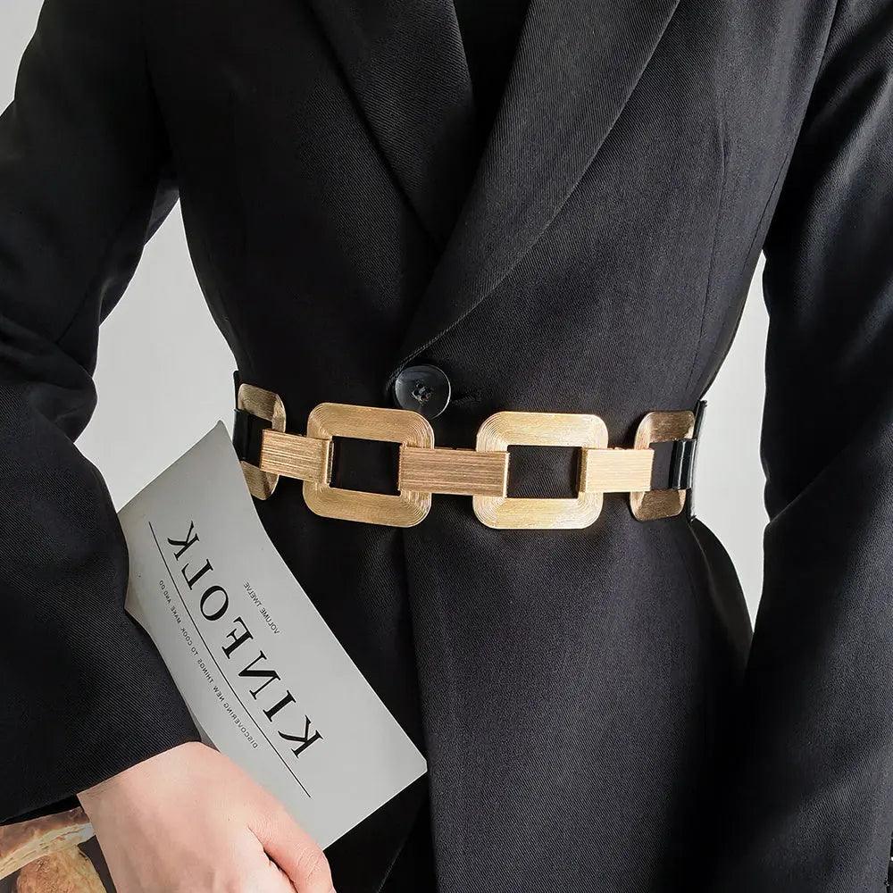 The New Gold Black Wide Belt Decoration - MRC STORE