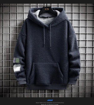 Cozy Sherpa Fleece Hoodie with Utility Patch Detail - MRC STORE