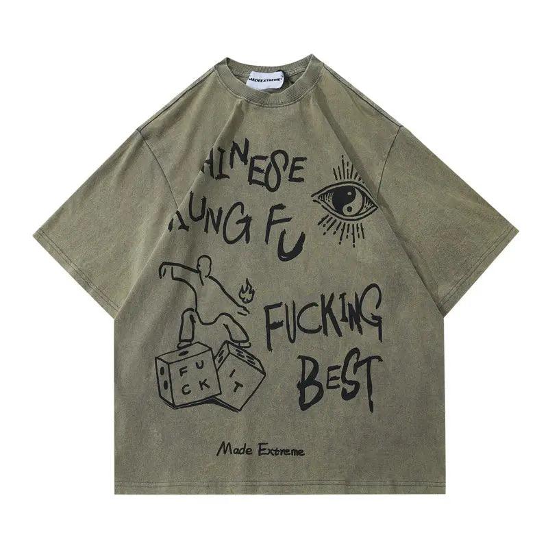 Washed Vintage Fashion T-Shirt - MRC STORE