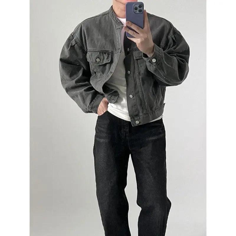 Lapel Loose Denim Jacket - MRC STORE