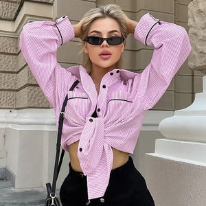 Striped Loose Shirt - MRC STORE