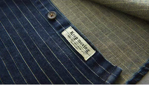 Men’s Denim Shirt - Striped Dark Blue Coat My Store