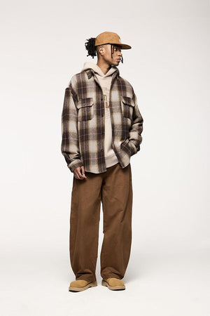 Japanese Style Retro Suede Shirt Coat – Lightweight Workwear Inspired Cardigan - MRC STORE