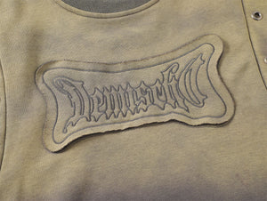 High Street Washed Distressed Embroidered Round Neck Sweater MRC STORE