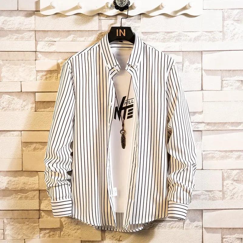 Slim Striped Cardigan Shirt - MRC STORE