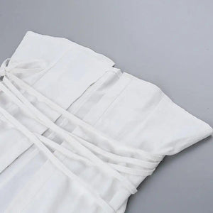 Lace-Up Shirt & High Waist Slit Skirt Set - MRC STORE