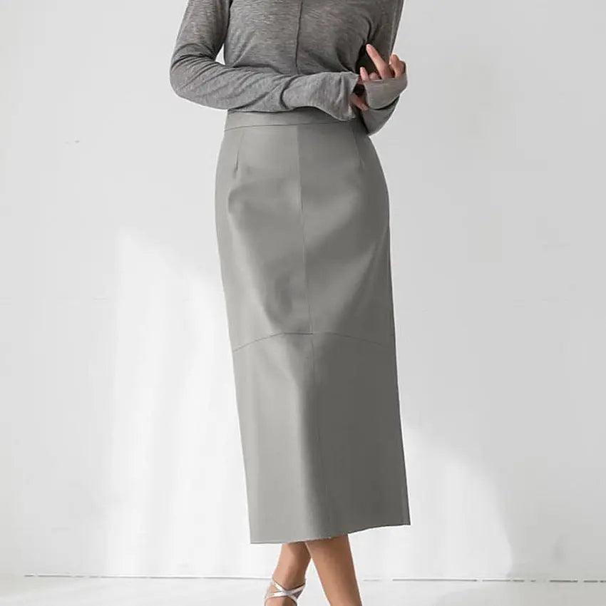 French Fashion Slit Leather Skirt - MRC STORE