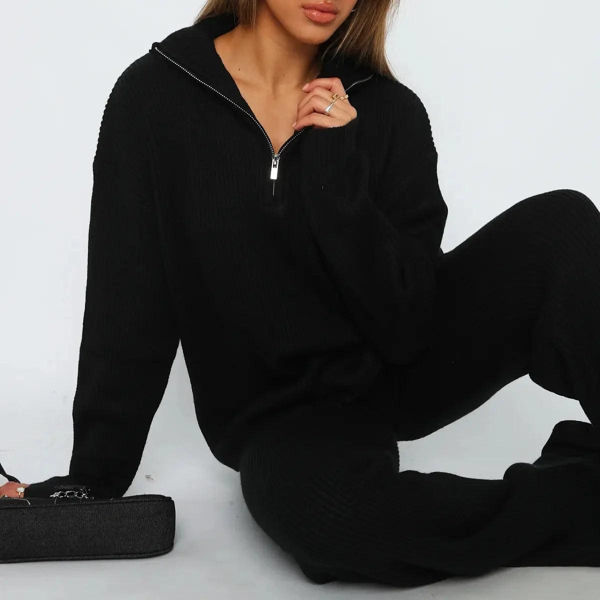 Comfortable Lapel Long Sleeve Pants Suit - MRC STORE