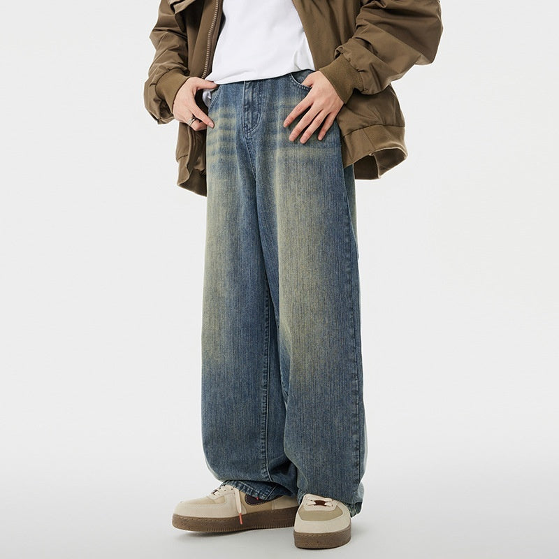 Men’s Loose Jeans - Washed-Out Ginger Blue My Store