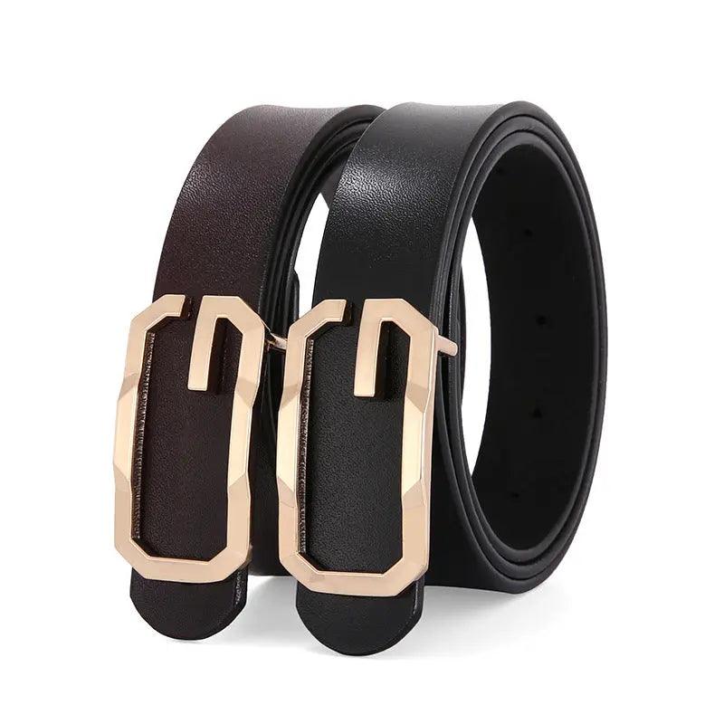 Genuine Leather Simple Smooth Buckle - MRC STORE