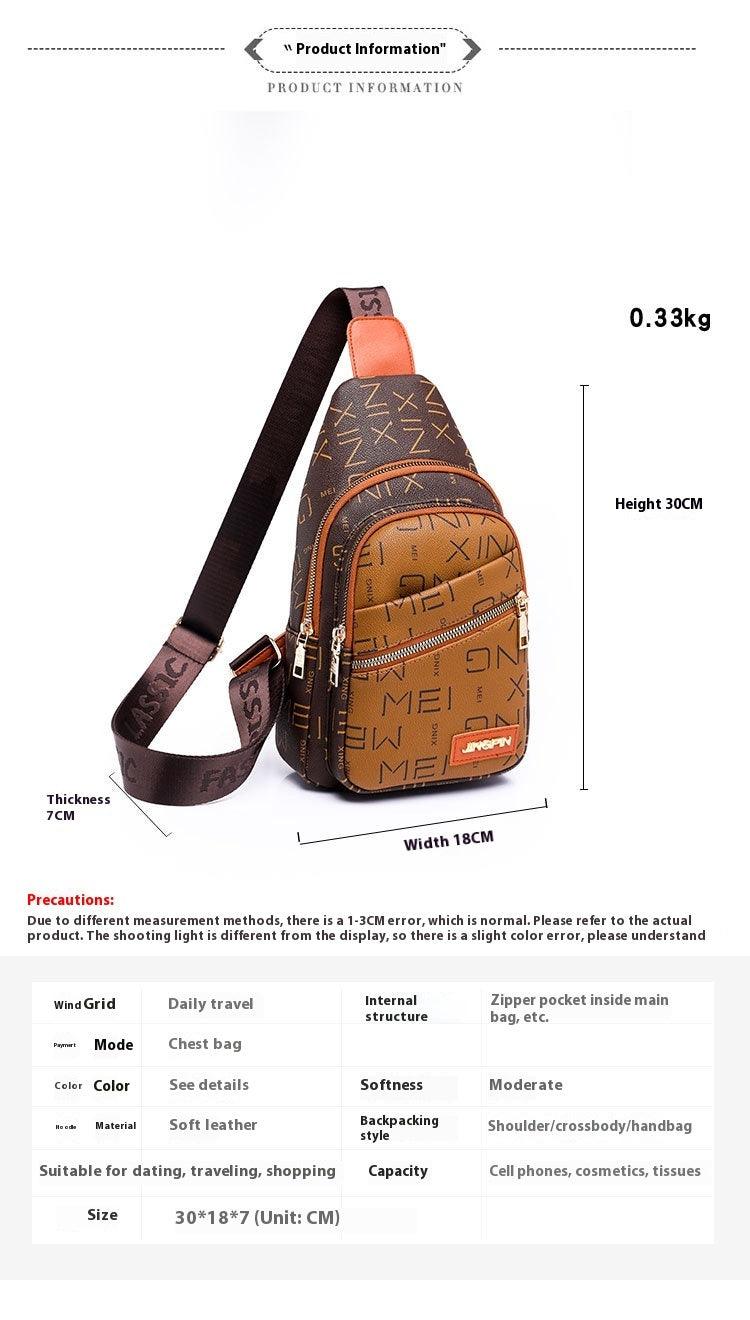 Women's Chest Bag with Fashion Letters – New Printed Crossbody Bag for Daily Use - MRC STORE