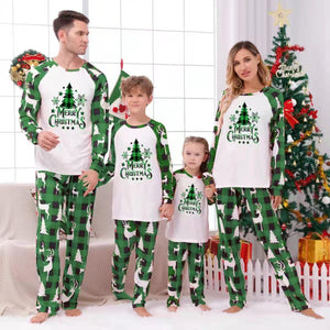 Festive Plaid Stitching Christmas Wear Parent-Child Leisure Wear Set – Cozy Family Homewear - MRC STORE