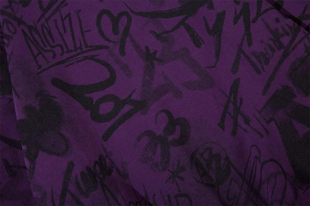 Graffiti Print Hooded Sweatshirt - MRC STORE