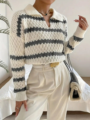 Classic Striped Loose Casual Sweater MRC STORE