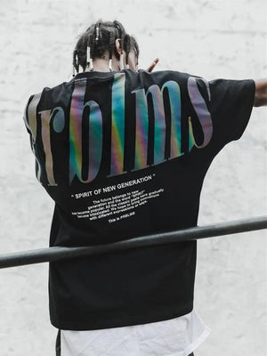 Reflective Printed Hip Hop Cool Graphic Tee - MRC STORE