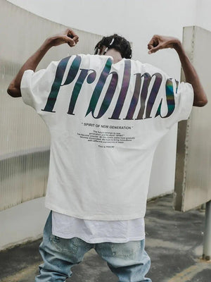 Reflective Printed Hip Hop Cool Graphic Tee - MRC STORE