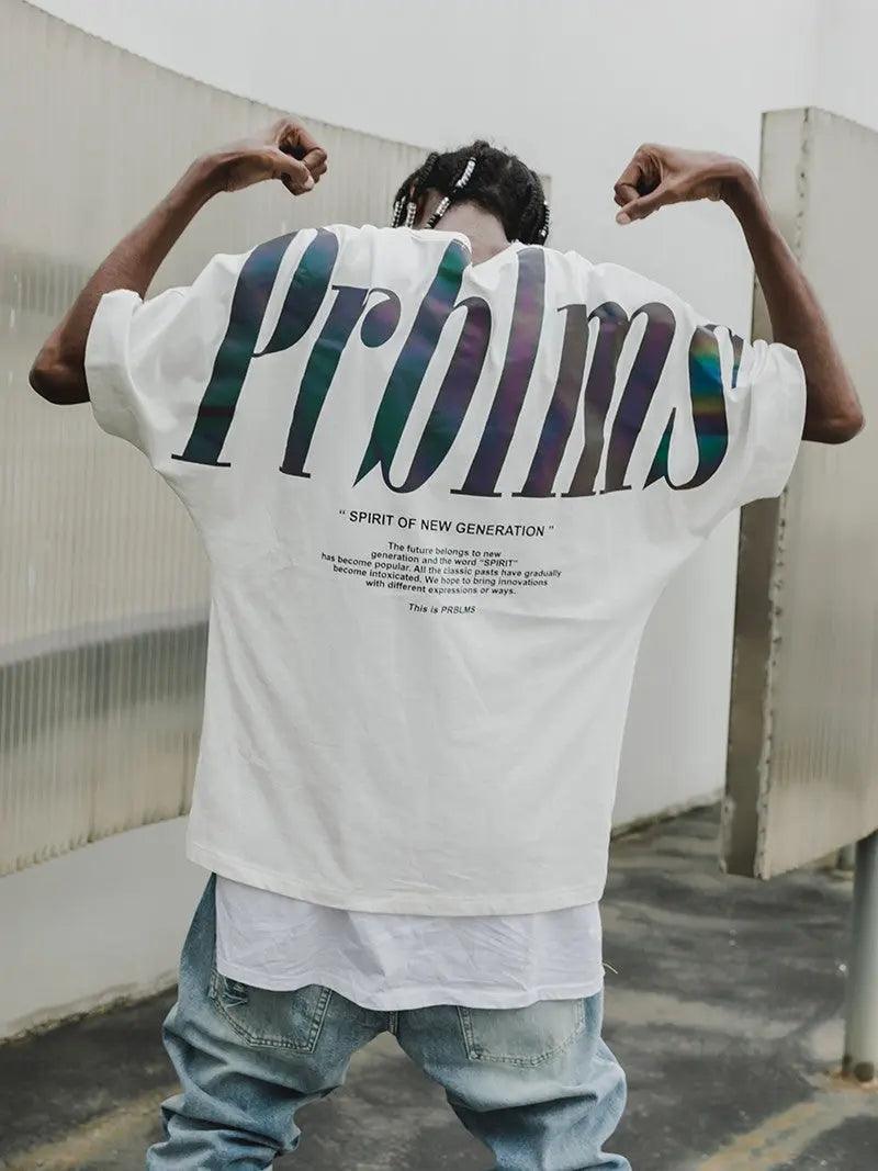 Reflective Printed Hip Hop Cool Graphic Tee - MRC STORE