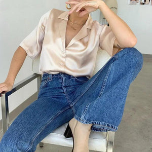 Luxurious Silk Satin Shirt - MRC STORE