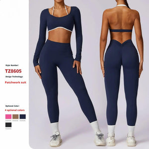 Spring Casual Contrast Color Yoga Suit - MRC STORE