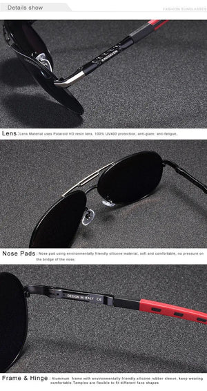 Polarized Unisex Sunglasses with Silicone and Aluminum Alloy Frame - MRC STORE