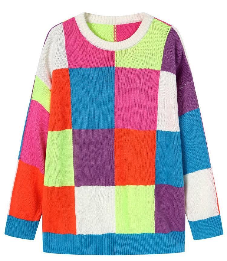 Colorful long pullover sweater - MRC STORE