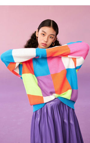 Colorful long pullover sweater - MRC STORE