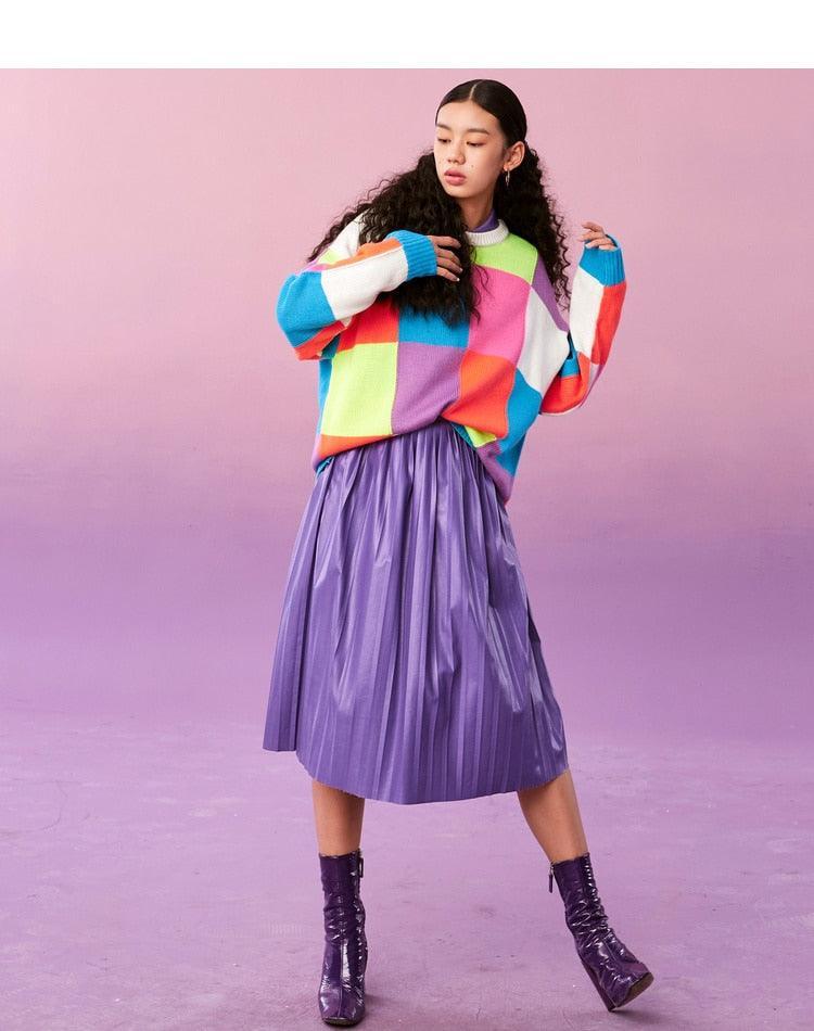 Colorful long pullover sweater - MRC STORE