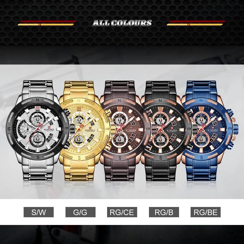 NaviForce NF9165 Multifunctional Waterproof Quartz Watch - MRC STORE