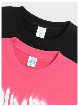 Unreal Heart Foam Print Crew Neck Sweatshirt - MRC STORE