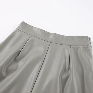 French Fashion Slit Leather Skirt - MRC STORE