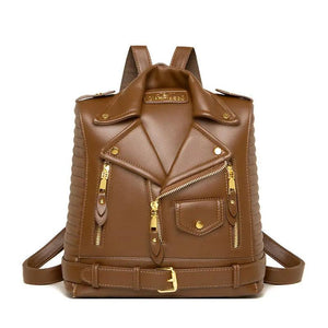 Trendy Leather Textured Jacket Backpack - MRC STORE