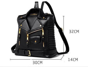 Trendy Leather Textured Jacket Backpack - MRC STORE