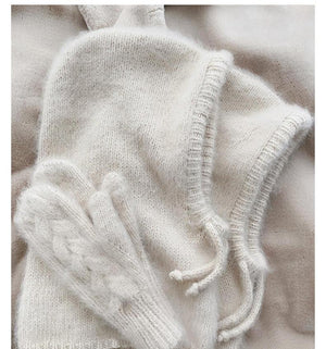 Women's Autumn Warm Scarf-Neck Woolen Knitted Hat - Dome Style Rabbit Fur - MRC STORE