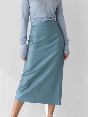 French Fashion Slit Leather Skirt - MRC STORE