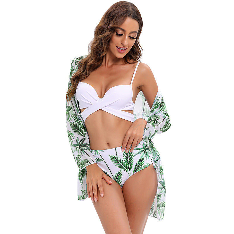 Women’s Three-Piece Bikini - Mesh Shawl Swimsuit My Store 30.42