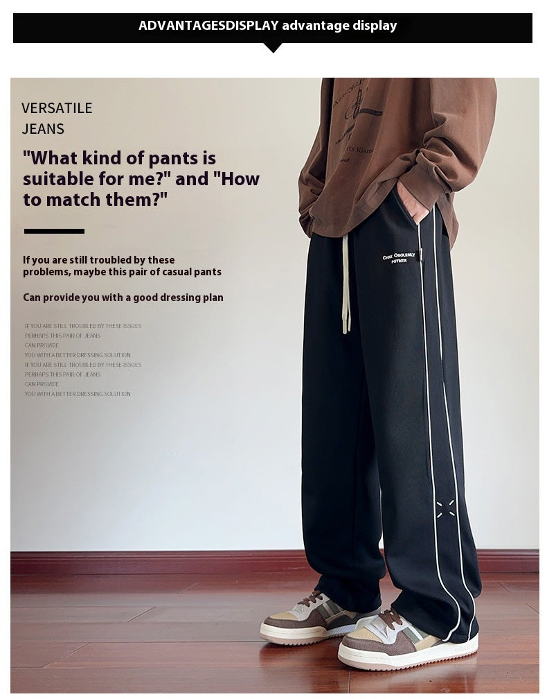 Men’s Casual Pants - Striped Straight Fit My Store