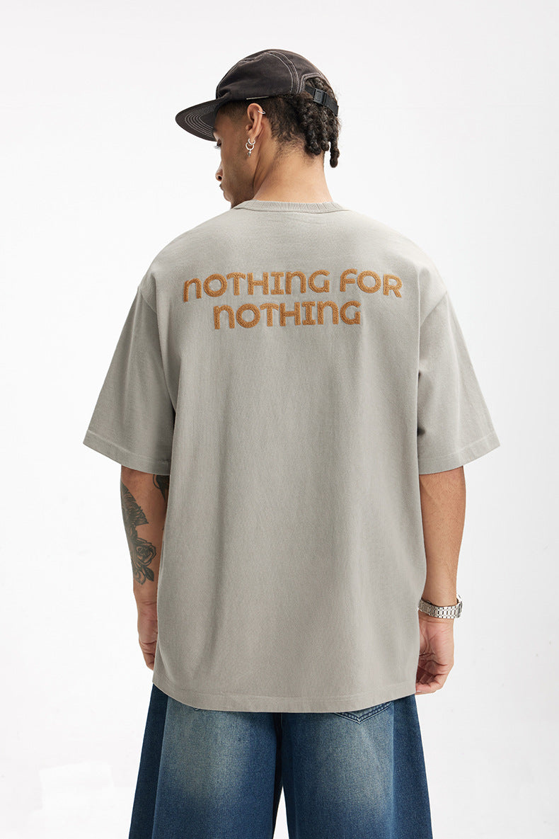Men’s Embroidered T-Shirt - Retro Thread Collar My Store