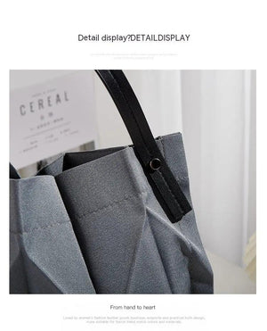 Pleated Shoulder Lightweight Bucket Bag - MRC STORE