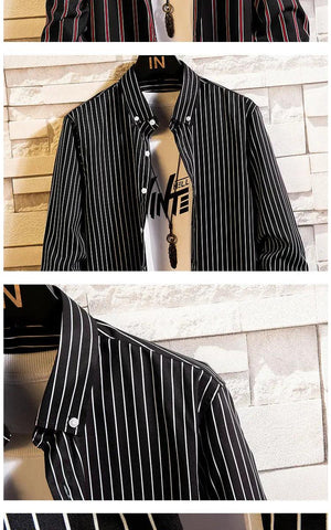 Slim Striped Cardigan Shirt - MRC STORE