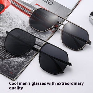Men’s UV Sunglasses - Double Beam Gold Gray My Store