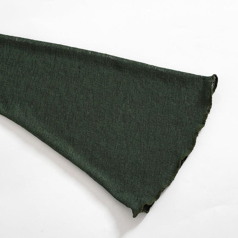 2024 Mesh See-through Strap Long-sleeved Wrap Top and Skirt - MRC STORE