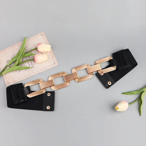 The New Gold Black Wide Belt Decoration - MRC STORE