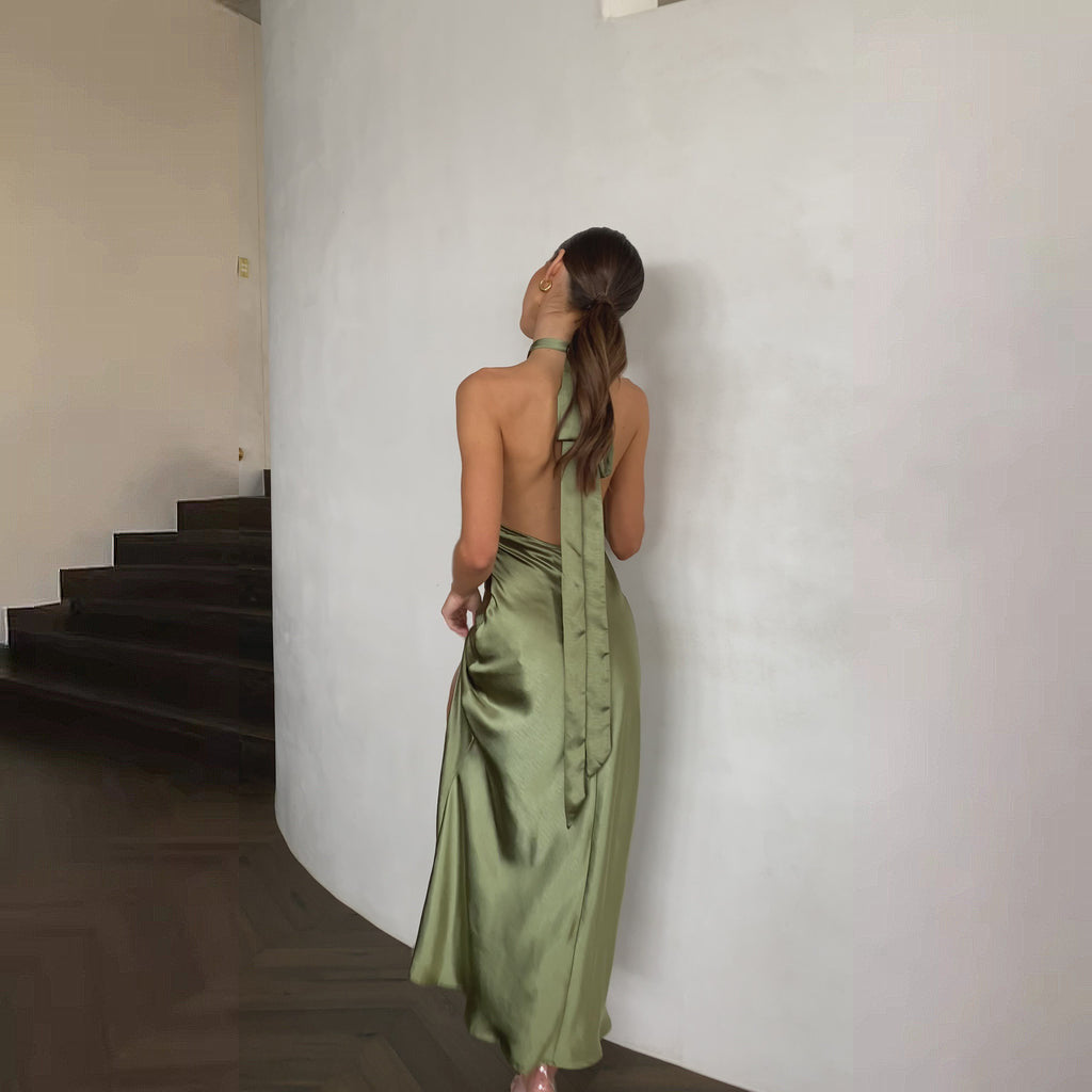 Women’s Sleeveless Dress - Backless Halter My Store