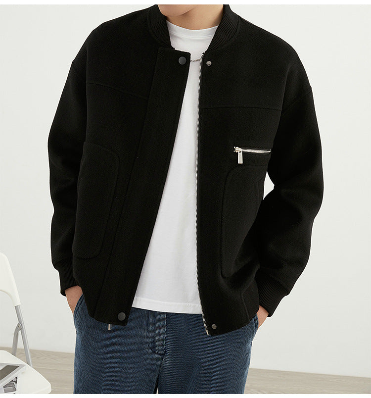 Men’s Woolen Coat - Short Baseball Style My Store 75.99