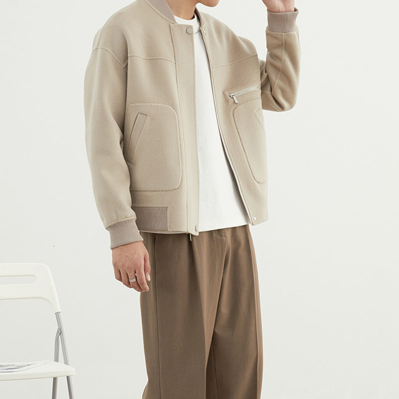 Men’s Woolen Coat - Short Baseball Style My Store