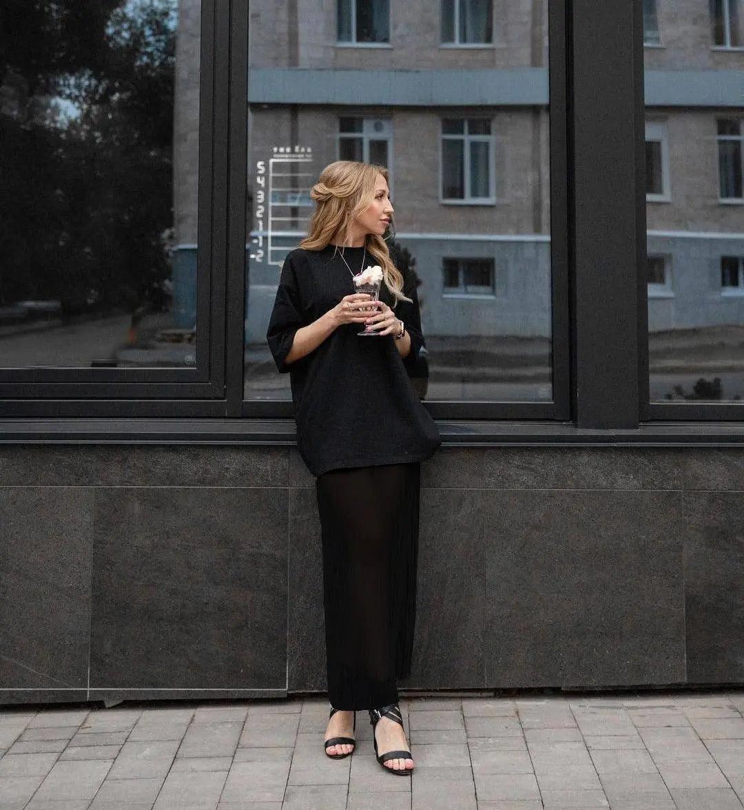 See through Pleated Fashion Skirt - MRC STORE