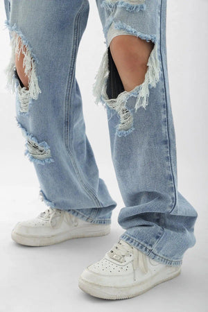 Light Blue Ripped jeans - MRC STORE