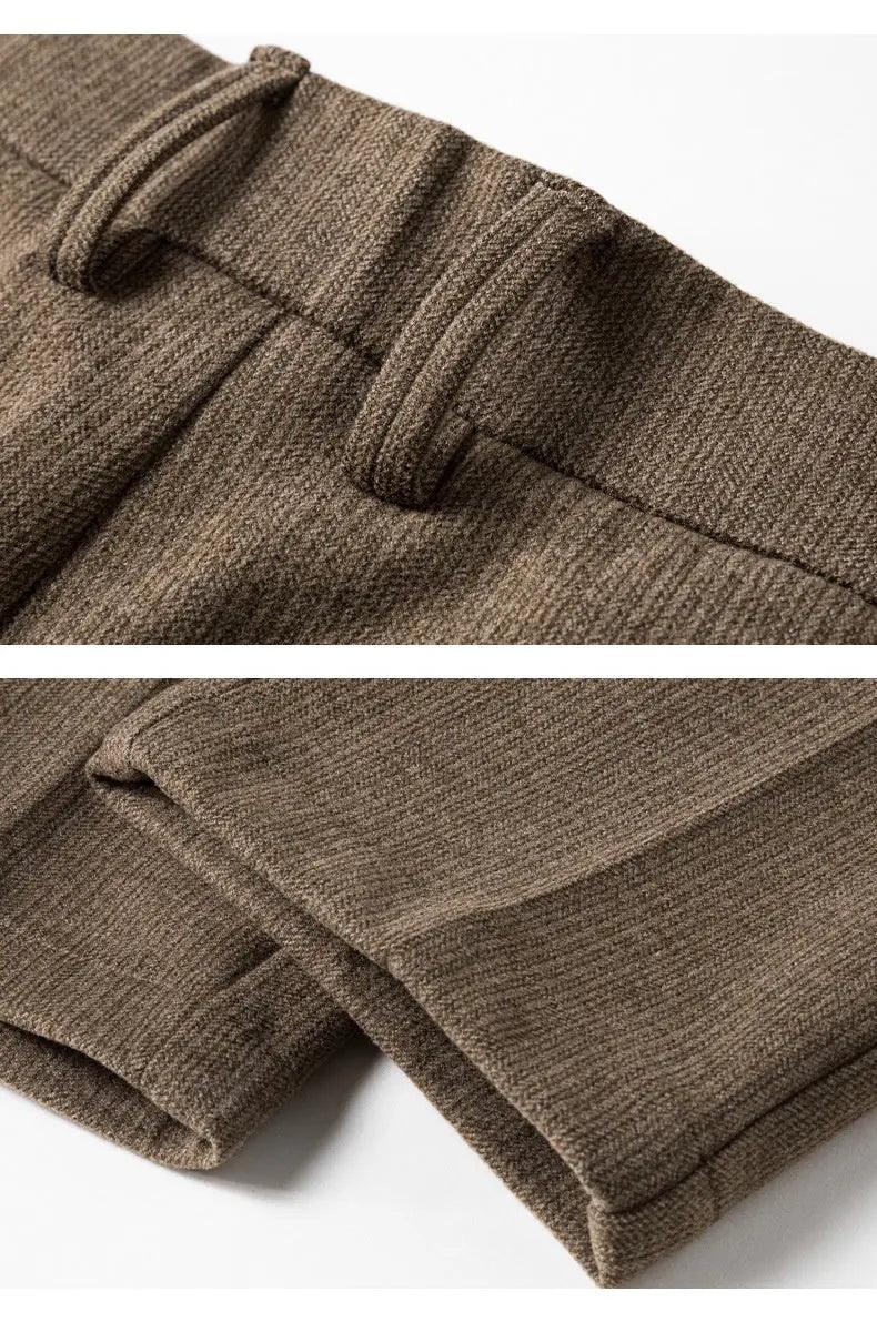 Woolen Men's Casual Stretch Suit Pants - MRC STORE